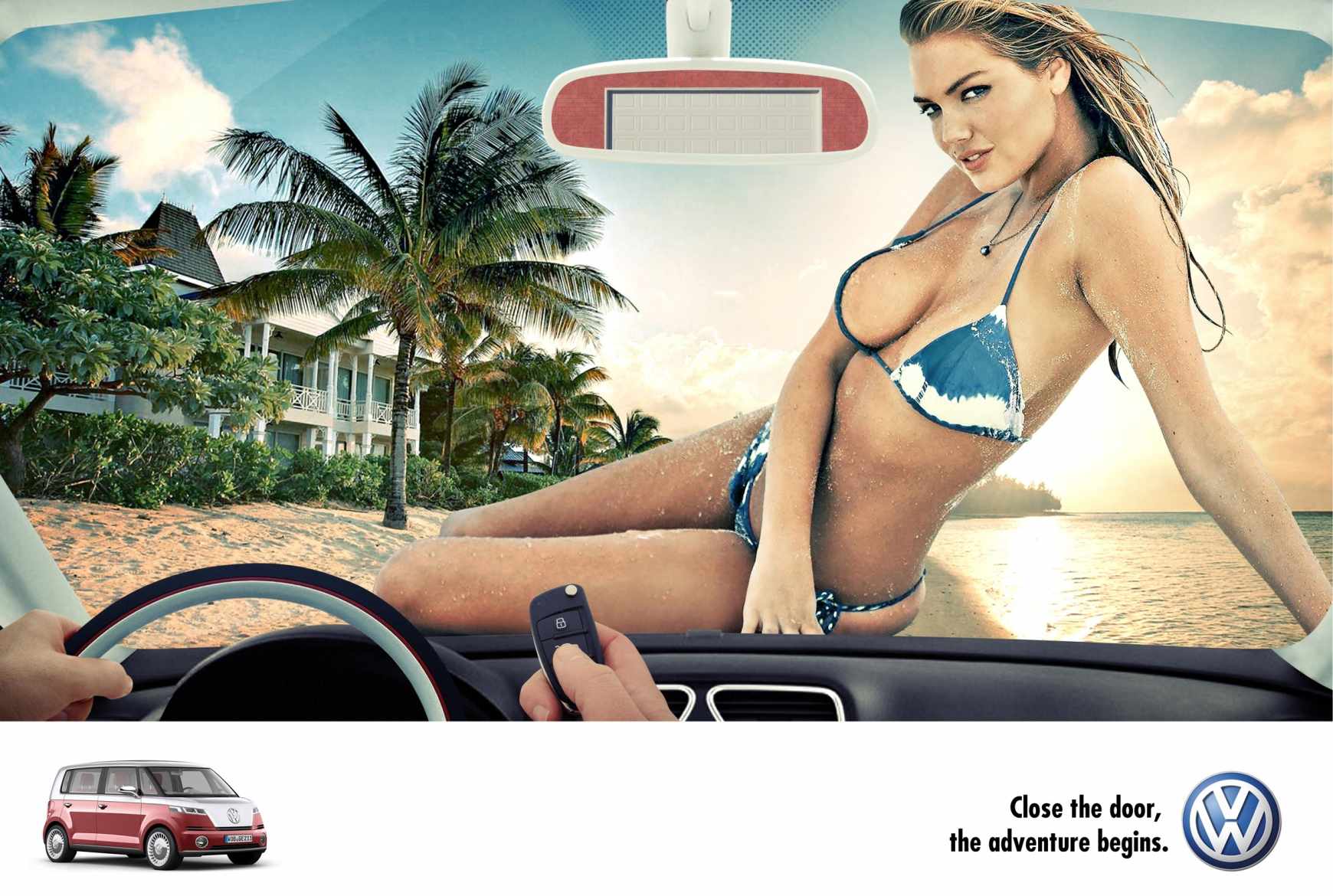 大众汽车Bulli车型平面广告—上海广告设计公司—美女篇