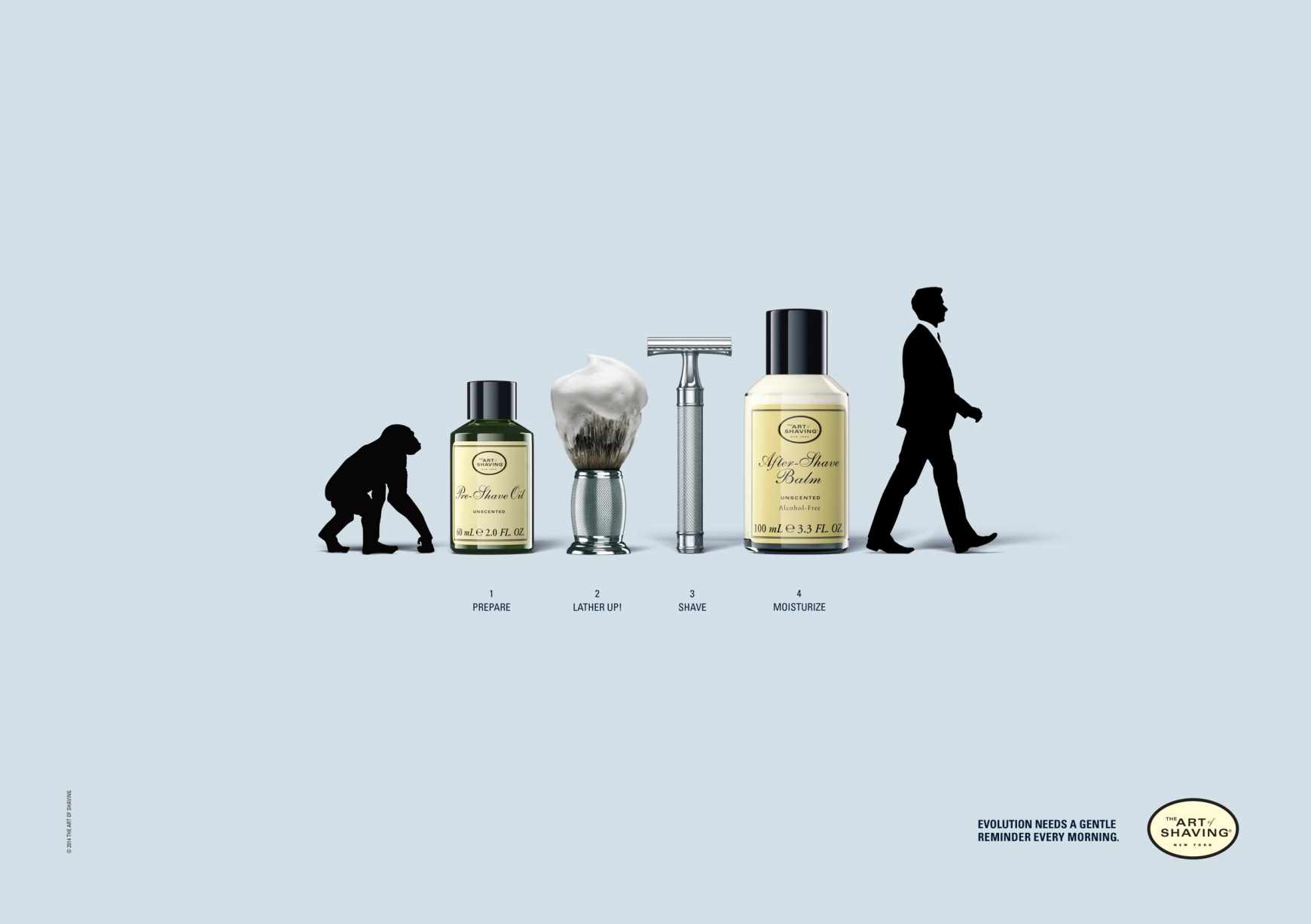 上海广告设计公司分享The Art of Shaving 剃须刀进化篇平面广告创意设计