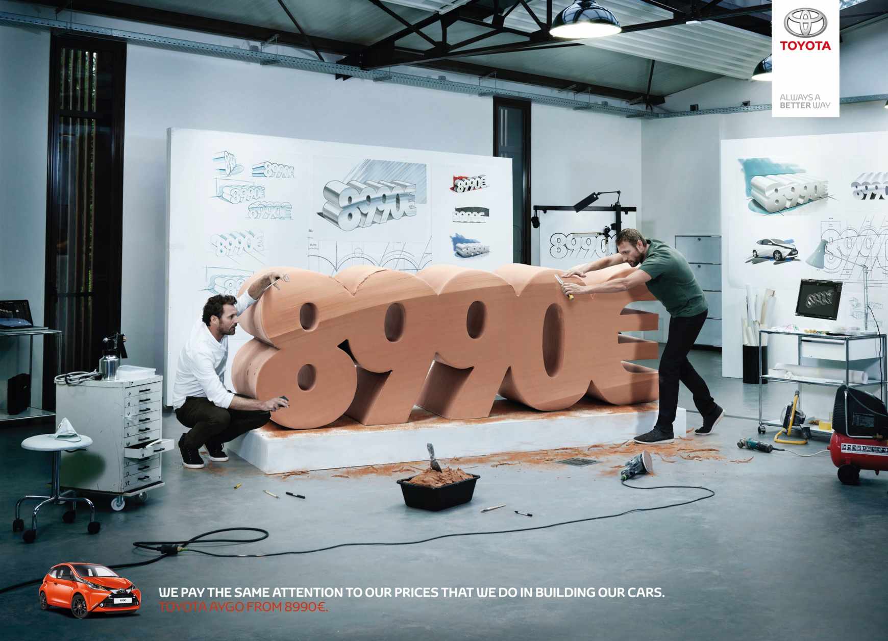 丰田法国“超值价格”篇平面广告创意设计-上海广告设计公司1