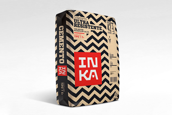 秘鲁Cementos Inka袋装水泥标志设计、包装设计