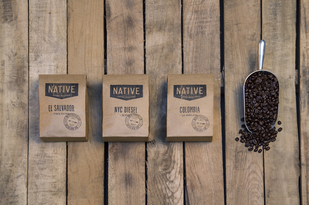 1美国咖啡烘焙店Native Coffee Roasters 品牌形象设计牛皮纸包装设计- 尚略中国品牌策划与广告公司