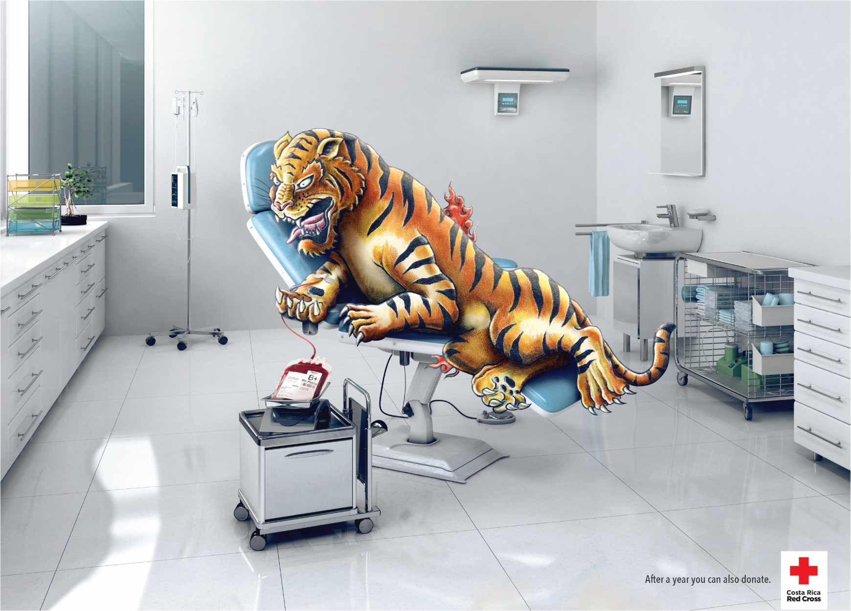 上海广告设计公司——国际红十字会献血公益广告设计欣赏-老虎篇