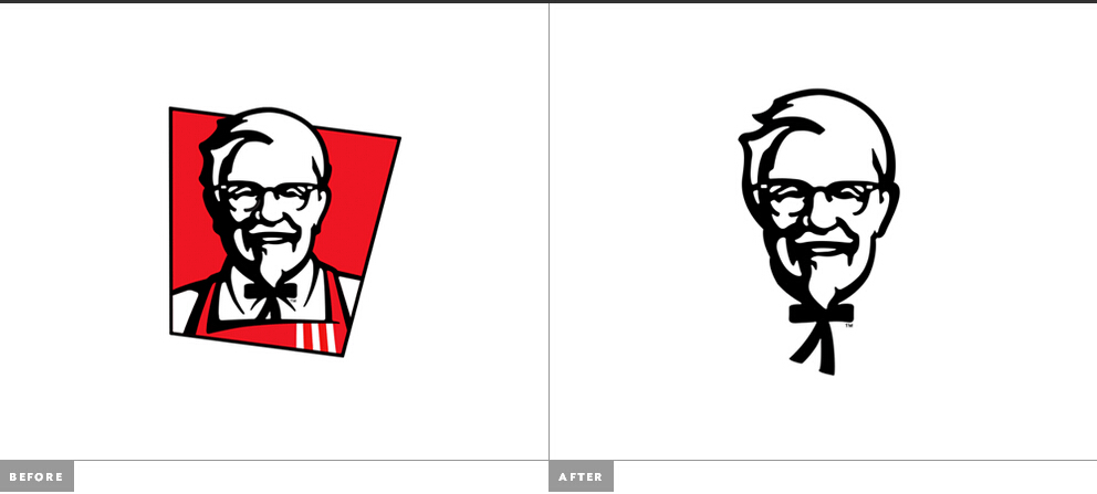 KFC肯德基更新品牌新旧LOGO设计对比-上海LOGO设计公司2