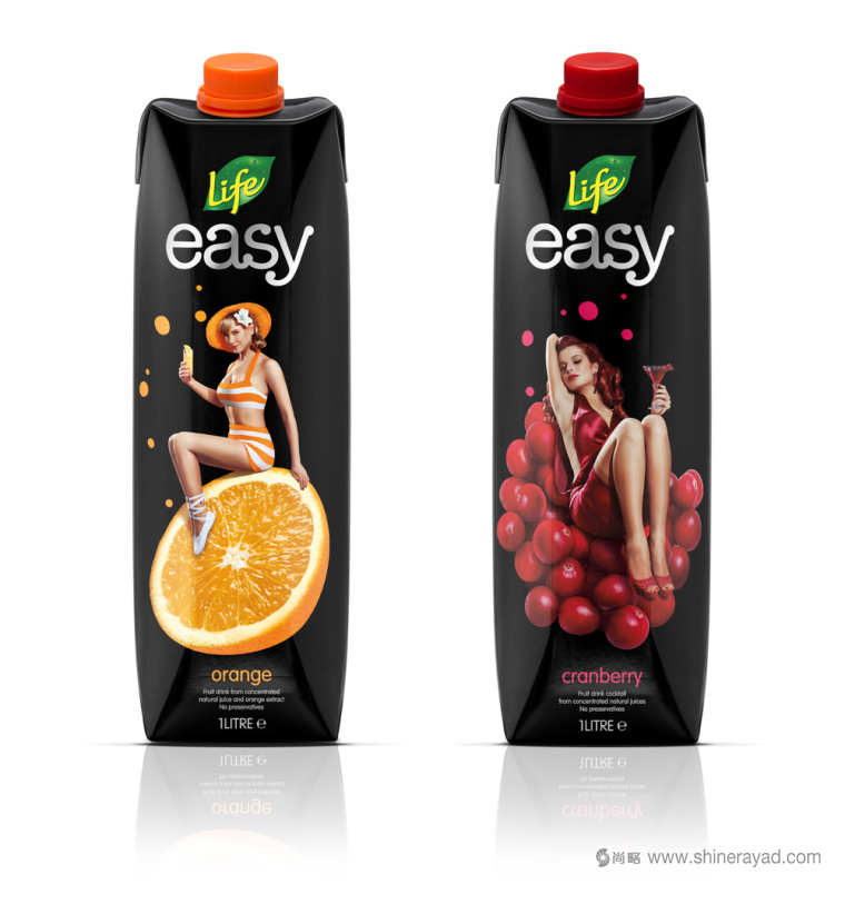 性感模特版LIFE生命果汁包装设计-上海饮料包装设计公司1