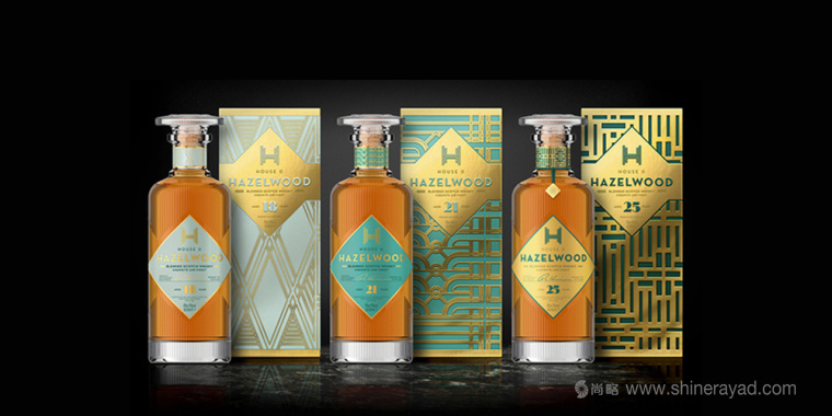 Hazelwood 苏格兰威士忌洋酒包装设计-烫金包装设计-上海包装设计公司设计欣赏1