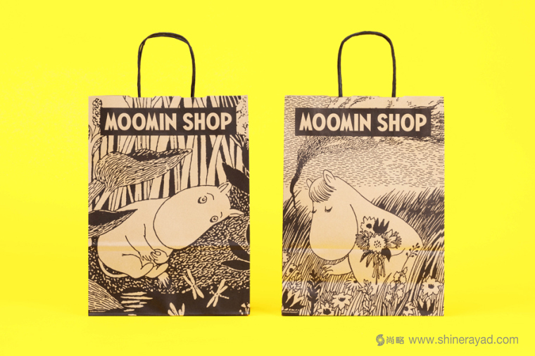 Moomin 姆敏一族卡通手绘漫画风格牛皮纸纸袋设计-上海平面设计公司-上海包装设计公司1