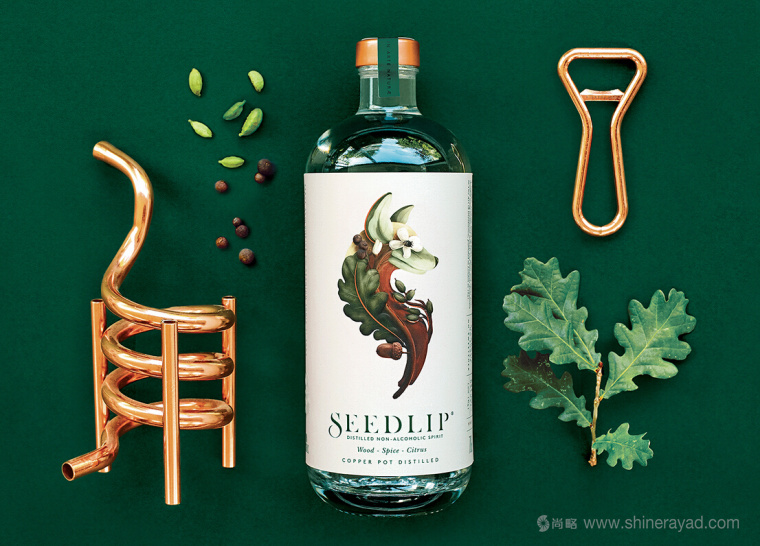 Seedlip 洋酒白酒调味酒饮料包装设计-植物动物插画设计-上海包装设计公司1