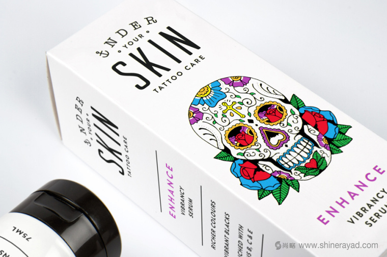 Skin 脸谱骷髅花朵护肤品化妆品包装设计-上海包装设计公司设计欣赏1