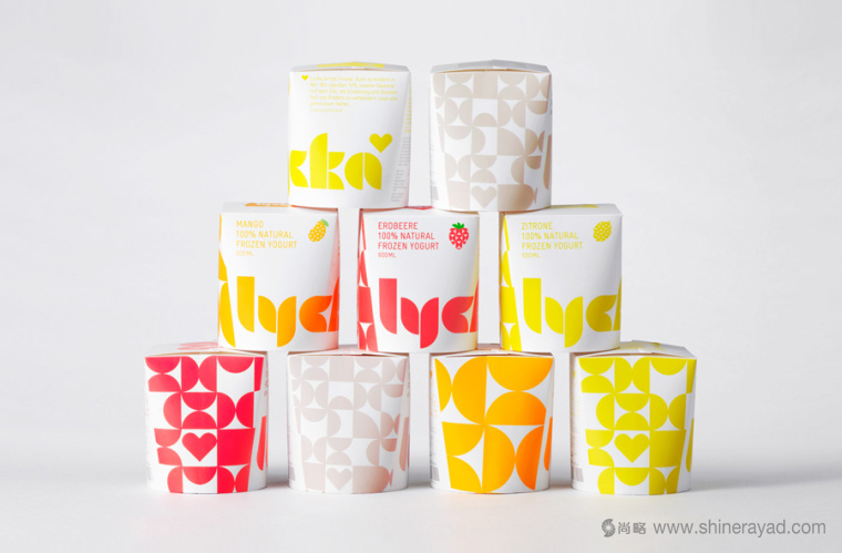 Lycka 100％纯天然手工冷冻酸奶品牌包装设计几何风格-上海包装设计公司3