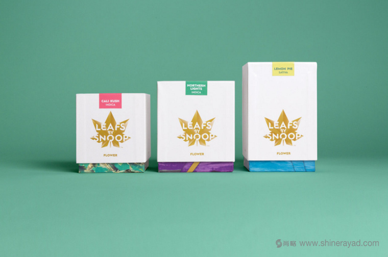 LEAFS BY SNOOP 大麻食品制品金色花朵包装设计-上海包装设计公司1