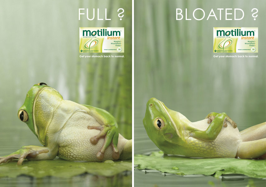 吗丁啉Motilium胃药“青蛙篇”平面广告创意设计－尚略上海广告设计公司1