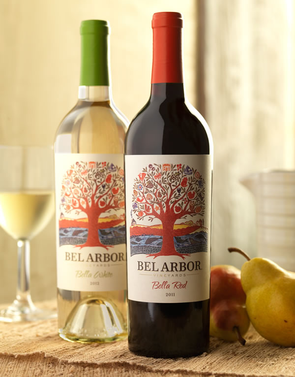 上海红酒包装设计公司设计欣赏：Bel Arbor 艺术树酒标葡萄酒包装设计1