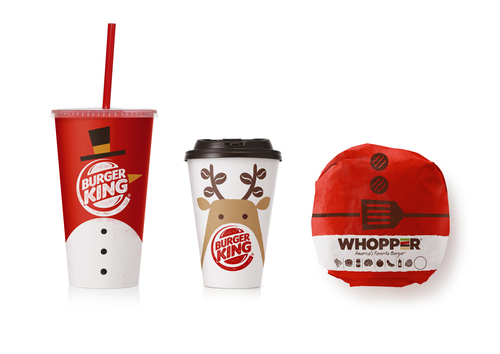 Burger King 汉堡王圣诞节日礼品装三明治汉堡包装设计咖啡杯设计-上海包装设计公司1