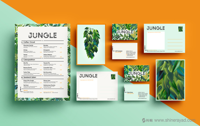 植物化品牌设计作品-JUNGLE 丛林咖啡连锁店品牌VI形象设计-上海品牌VI设计公司1