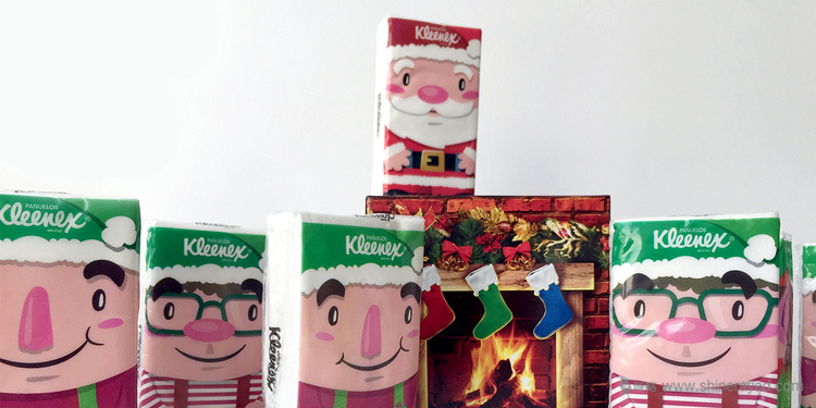 KLEENEX 圣诞节风格餐巾纸包装设计-上海包装设计公司1