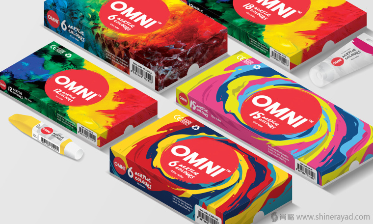 OMNI 水彩笔颜料笔绘画工具文具盒子包装设计-上海包装设计公司1