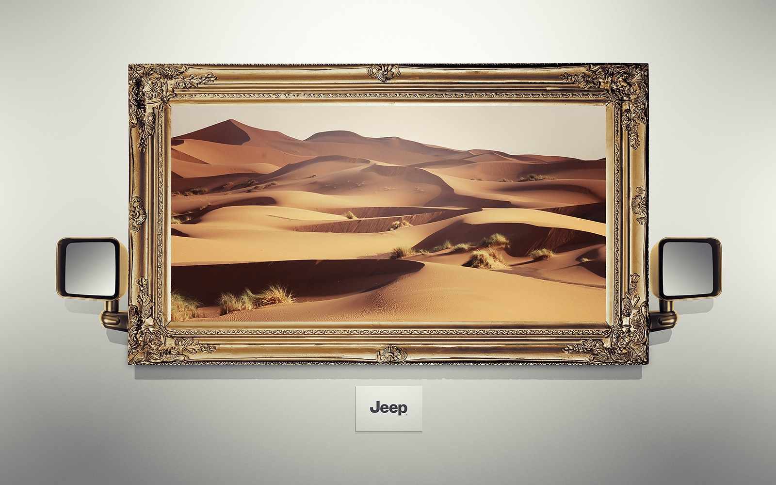 上海广告设计公司尚略广告分享：JEEP吉普汽车风景系列平面广告创意设计-沙漠
