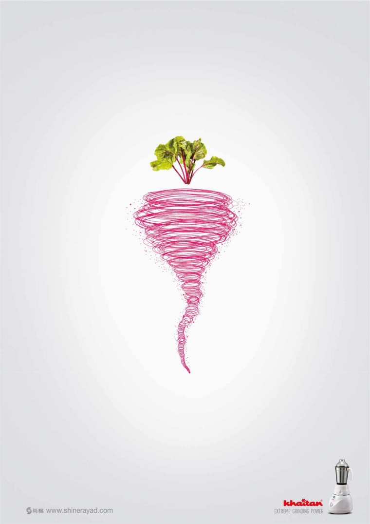 上海广告设计公司设计欣赏：Khaitan 果蔬榨汁机平面广告创意设计-甜菜篇