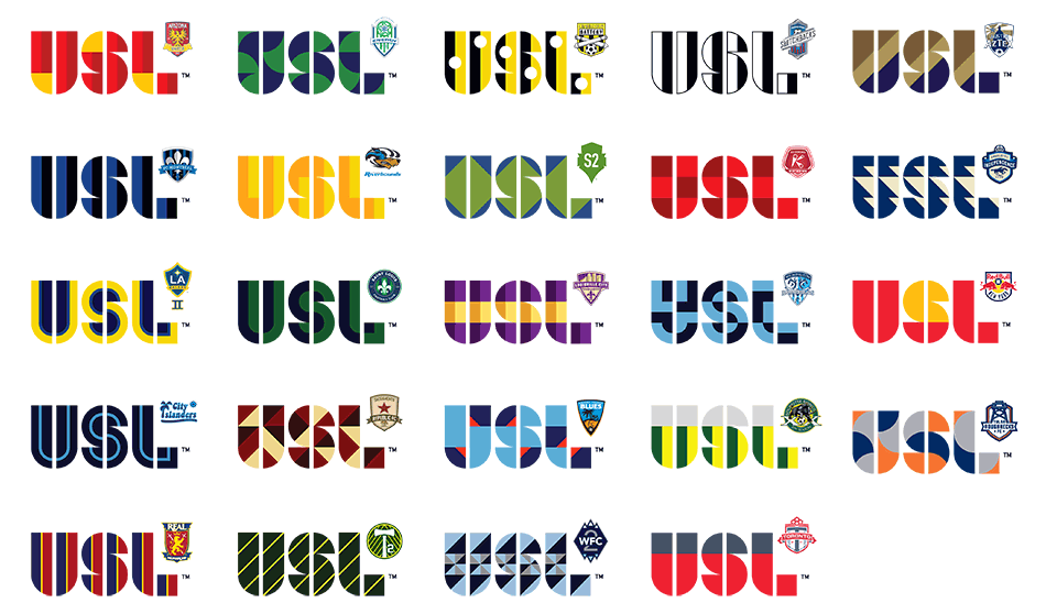 上海品牌设计公司分享 美国USL足球联赛标志设计4