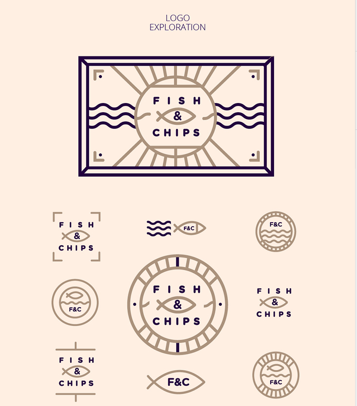 上海品牌策划设计公司设计分享：Fish & Chips 水产鱼品牌形象设计logo设计1