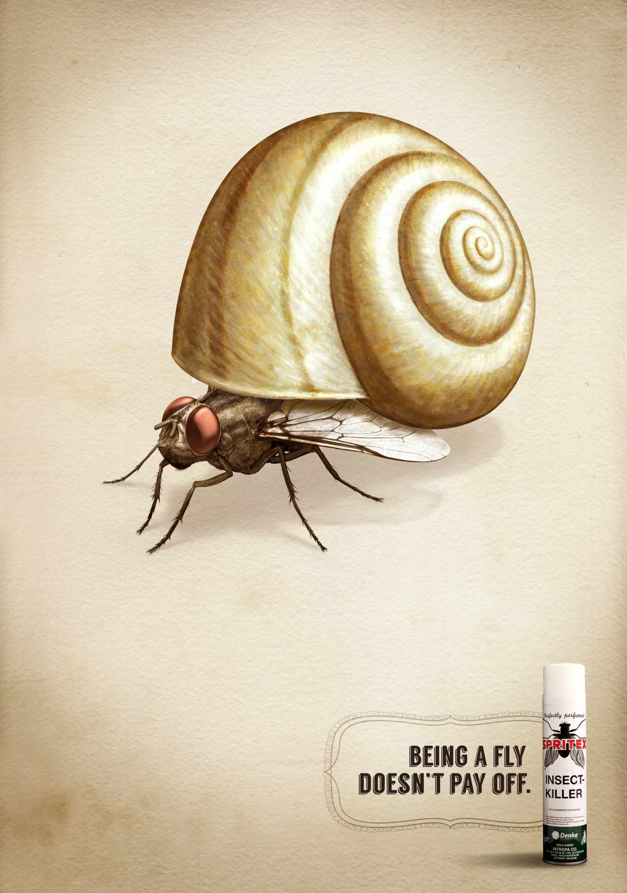 Spritex 杀虫剂平面广告创意设计-上海广告设计公司广告欣赏1-苍蝇篇