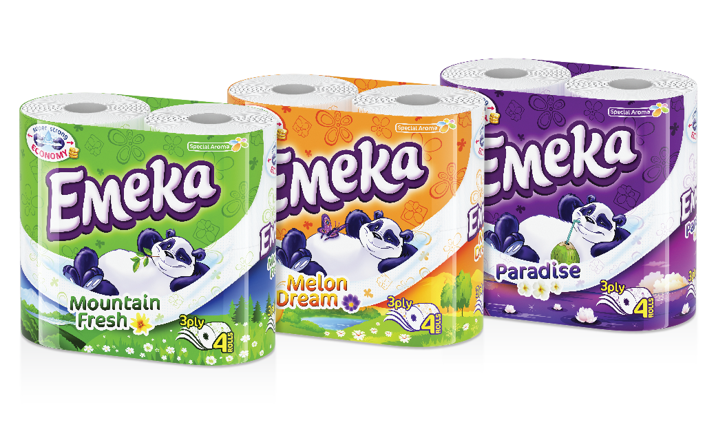 Emeka卡通熊猫版餐巾纸卫生卷纸包装设计-上海包装设计公司设计分享1