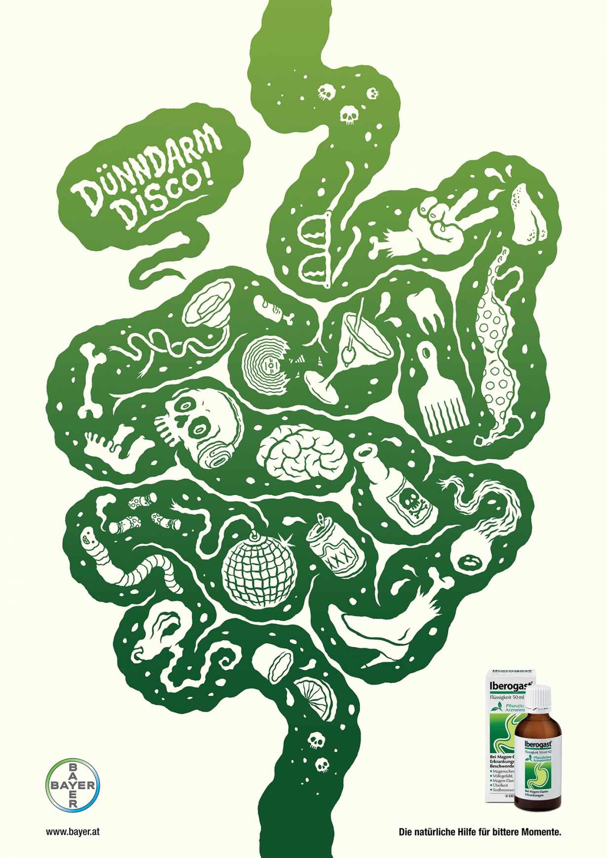 拜耳肠胃药自然疗法平面广告创意设计-上海广告设计公司广告设计佳作分享1