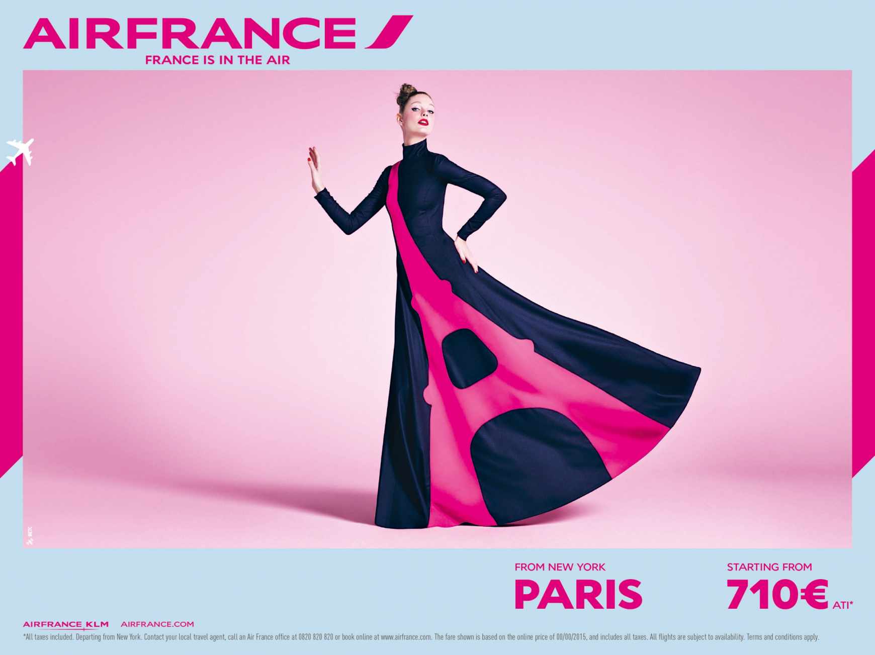 尚略上海广告设计公司分享：法国航空公司价格促销平面创意广告设计1