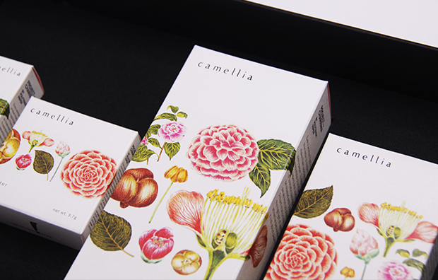 上海化妆品包装设计公司设计研究：CAMELLIA 山茶花化妆品包装设计3