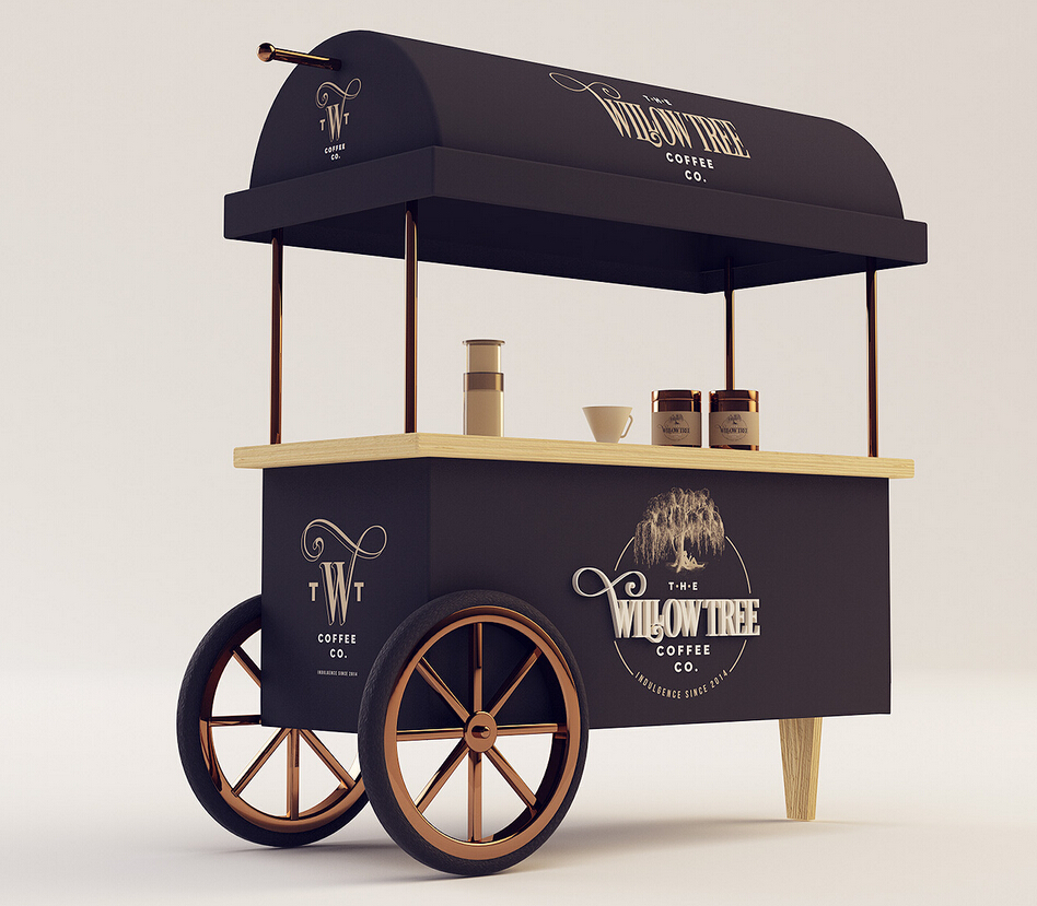 巴西Willow Tree 咖啡公司咖啡店连锁店品牌VI形象设计1-外卖咖啡车形象设计