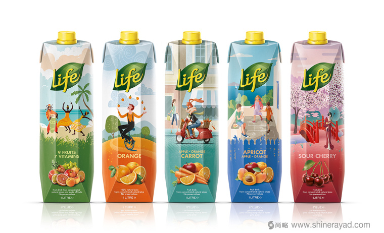 LIFE生命果汁漫画故事版包装设计-上海饮料包装设计公司设计欣赏2