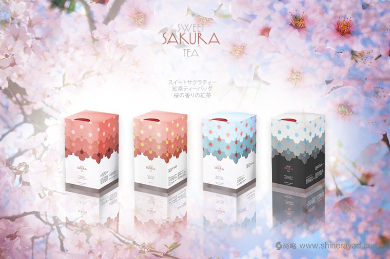 日本甜蜜樱花花茶包装设计-上海包装设计公司国外包装欣赏1