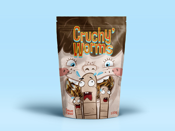 CRUCHY''''手指人物插画设计卡通糖果包装设计-上海包装设计公司2