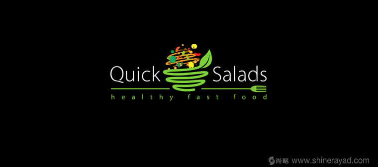Quick Salads 沙拉有机素食餐厅LOGO设计-上海LOGO设计公司2