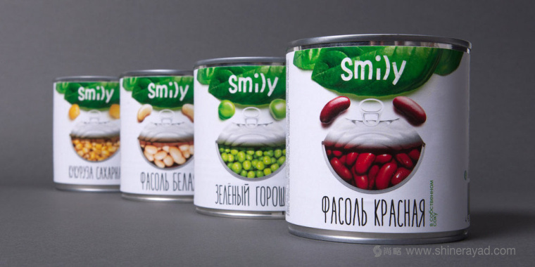 上海食品包装设计公司-Smily 蔬菜豆类罐头包装设计”微笑创意版“1