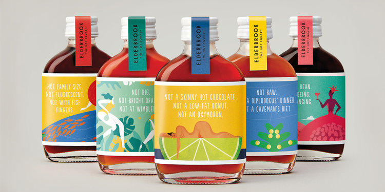 包装欣赏：ELDERBROOK 果汁饮料包装设计水果与人的结合插画设计欣赏1