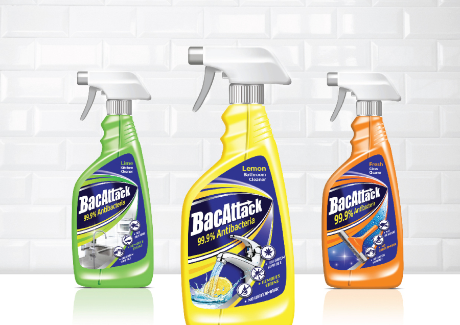上海包装设计公司-BacAttack 家庭马桶地板清洁剂产品包装设计0