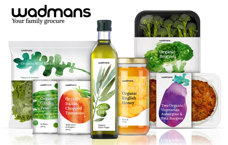 上海包装设计公司-水彩画 Wadmans 有机食品农产品包装设计1