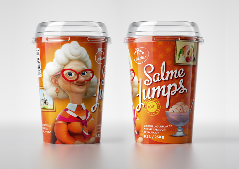眼镜老奶奶冰淇淋包装设计与老奶奶人物插画设计－上海包装设计公司1