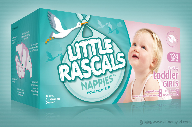 上海包装设计公司-LITTLE RASCALS 婴儿尿布品牌包装设计2