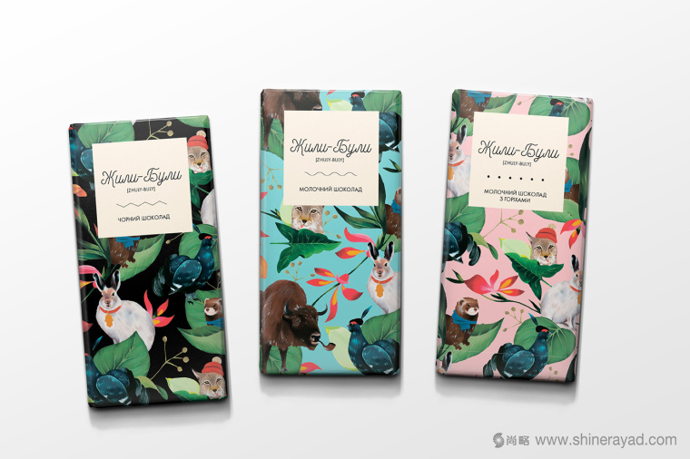 上海包装设计公司分享 Zhuli-Buli 巧克力包装设计/动物花卉插画设计1