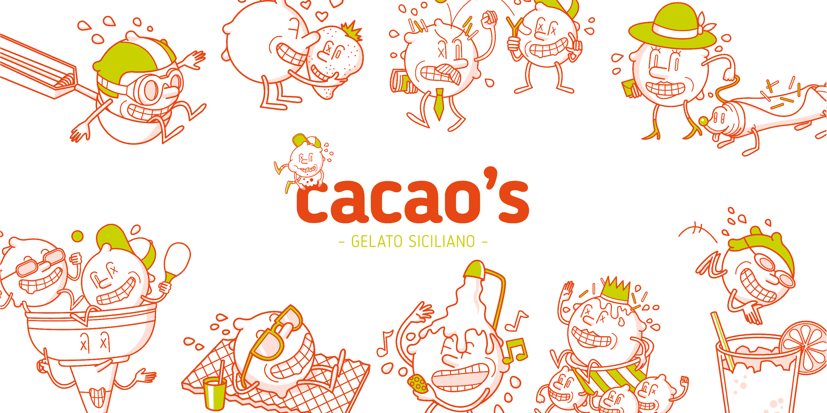 可爱漫画风格 Cacao’s 冰淇淋店甜品店品牌形象设计-上海品牌形象设计公司1