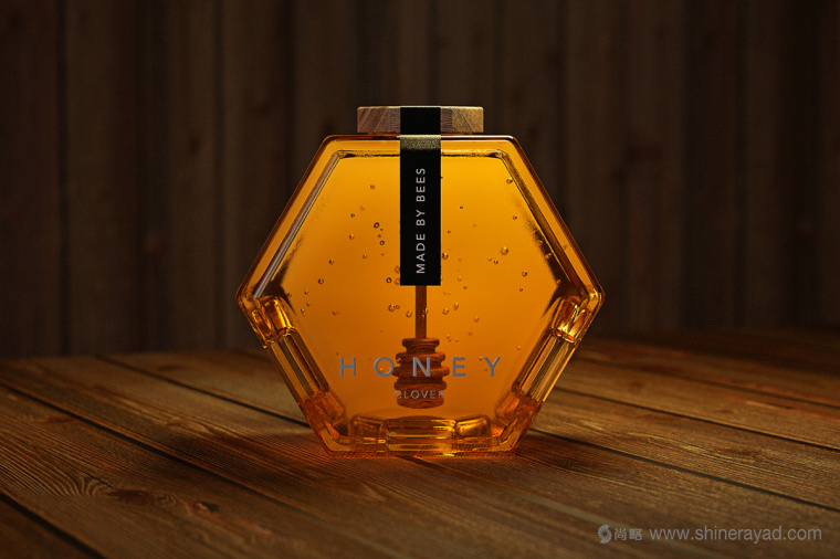 六角形造型设计Honey 蜂蜜产品瓶型设计包装设计-上海包装设计公司1