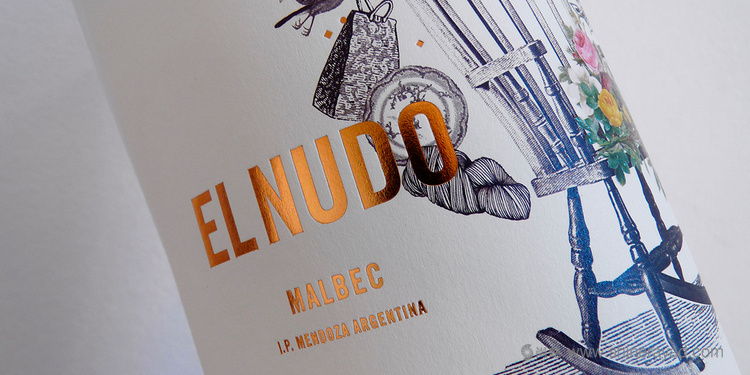 EL NUDO MALBEC 葡萄酒包装设计手绘插画风格酒标标签设计-上海包装设计公司1