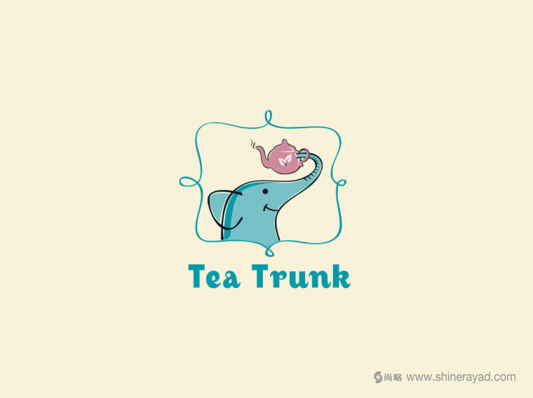 印度 Tea Trunk 茶叶小象卡通形象吉祥物设计logo设计-上海品牌设计公司2