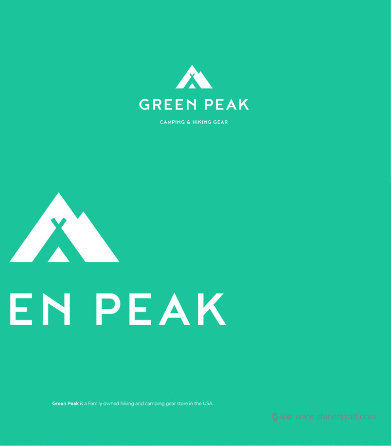 Green Peak 远足和野营装备logo设计-上海logo设计公司1
