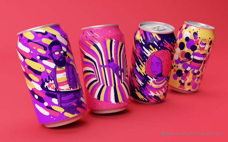 Resonance 彩绘涂鸦风格易拉罐饮料包装设计-上海包装设计公司包装欣赏1