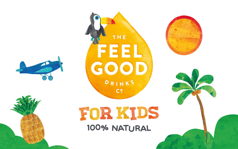 纯净自然风格 Feel Good 果汁饮料包装设计品牌推广