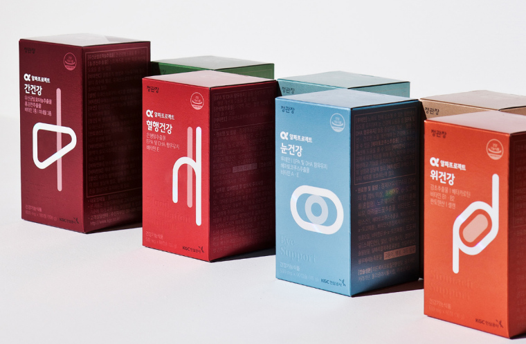 几何人体器官图标风格的KGK 营养保健品品牌包装设计-上海包装设计公司