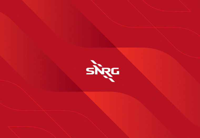 工程服务公司SNRG“动态”标志设计——螺旋形装饰图形与字母的完美结合
